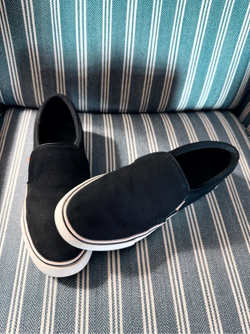 Nike Black Slip-On Canvas Loafers with White Sole